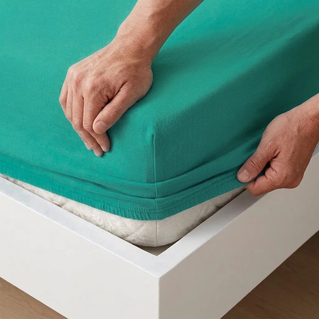 4Home IDEAL jersey lepedő zöld türkiz, 140–160 x 200 cm, 140–160 x 200 cm