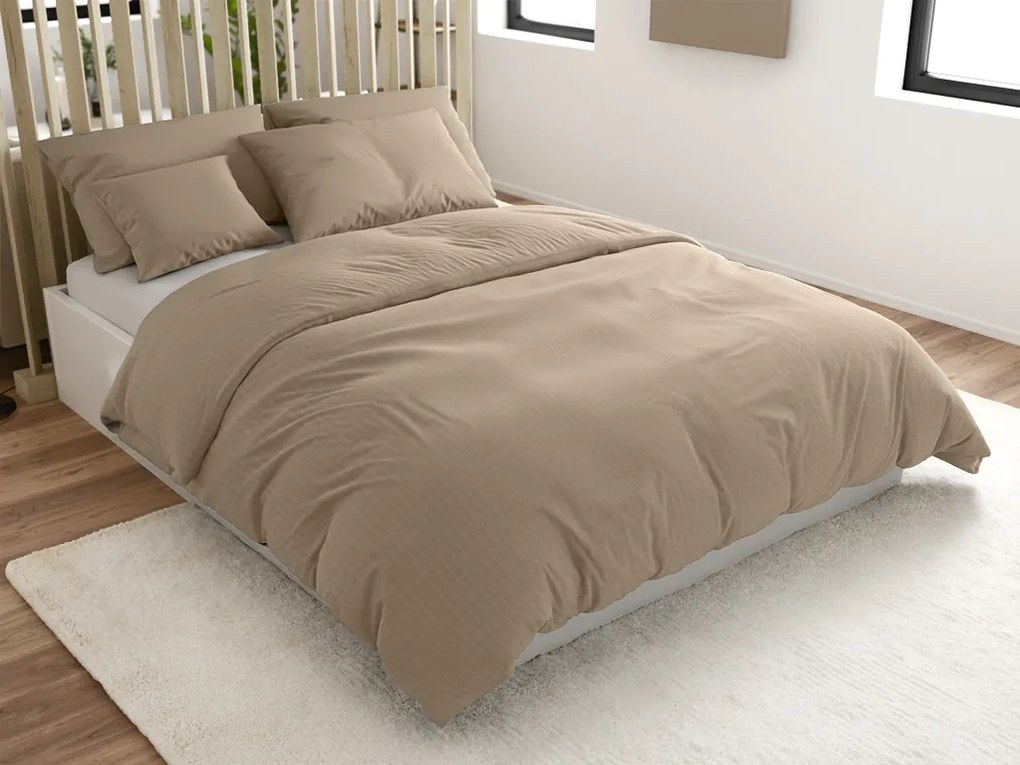 STANDO krepp ágyneműhuzat, világosbarna Ágyneműhuzat mérete: 70 x 90 cm | 140 x 200 cm