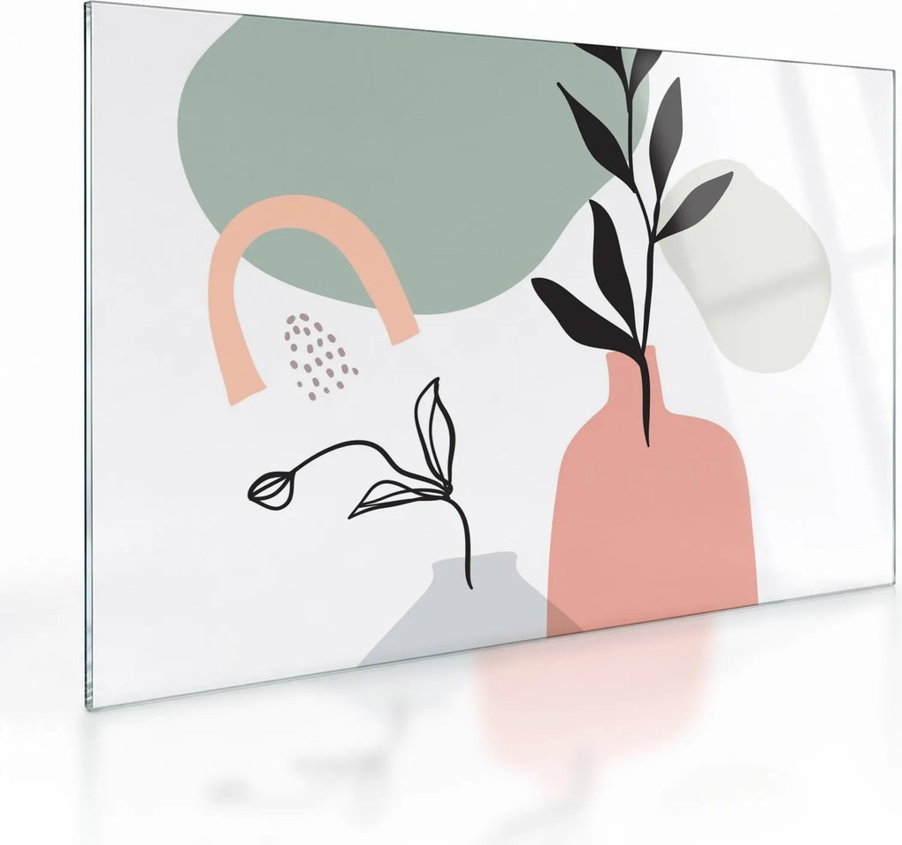 Üveg kép - Virágok vázában N⁰3 (70x50 cm)