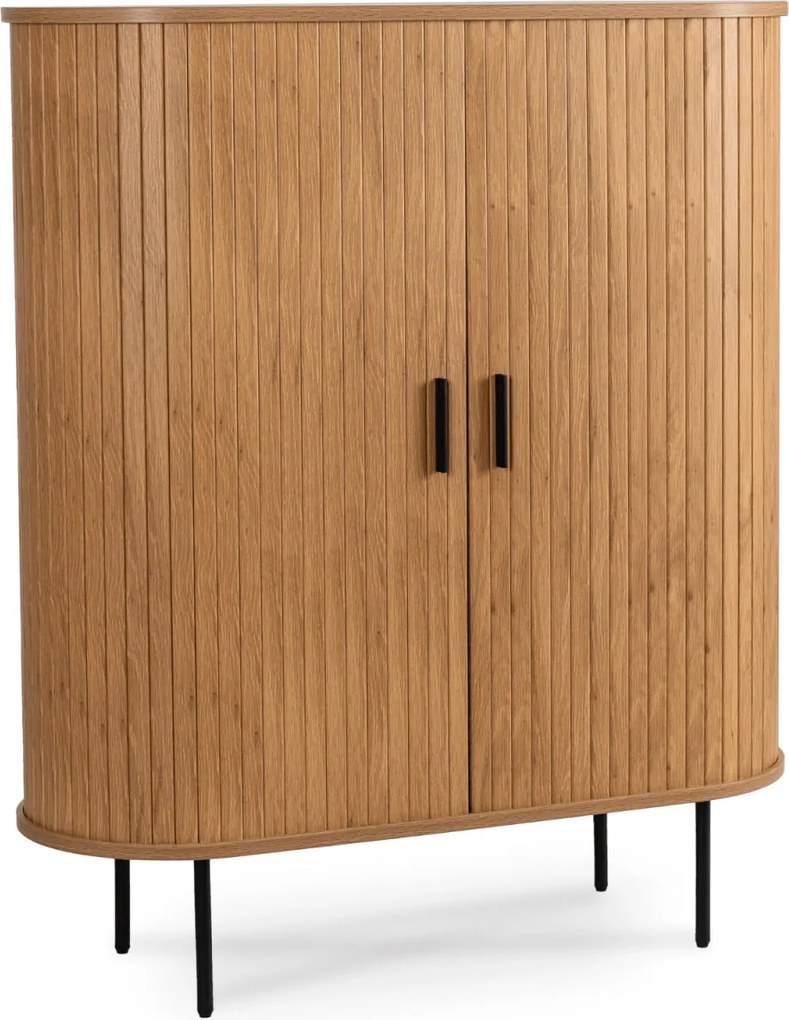 Kétajtós, tolóajtós komód 100 cm méretben, tölgy színben TRISH