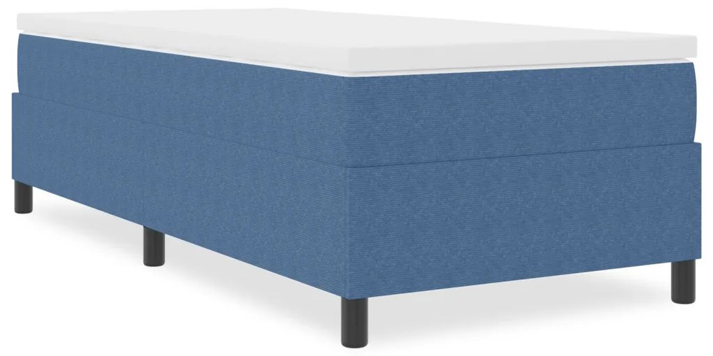 Boxspring Ágy Kék 80x200 cm Cordurany Anyag