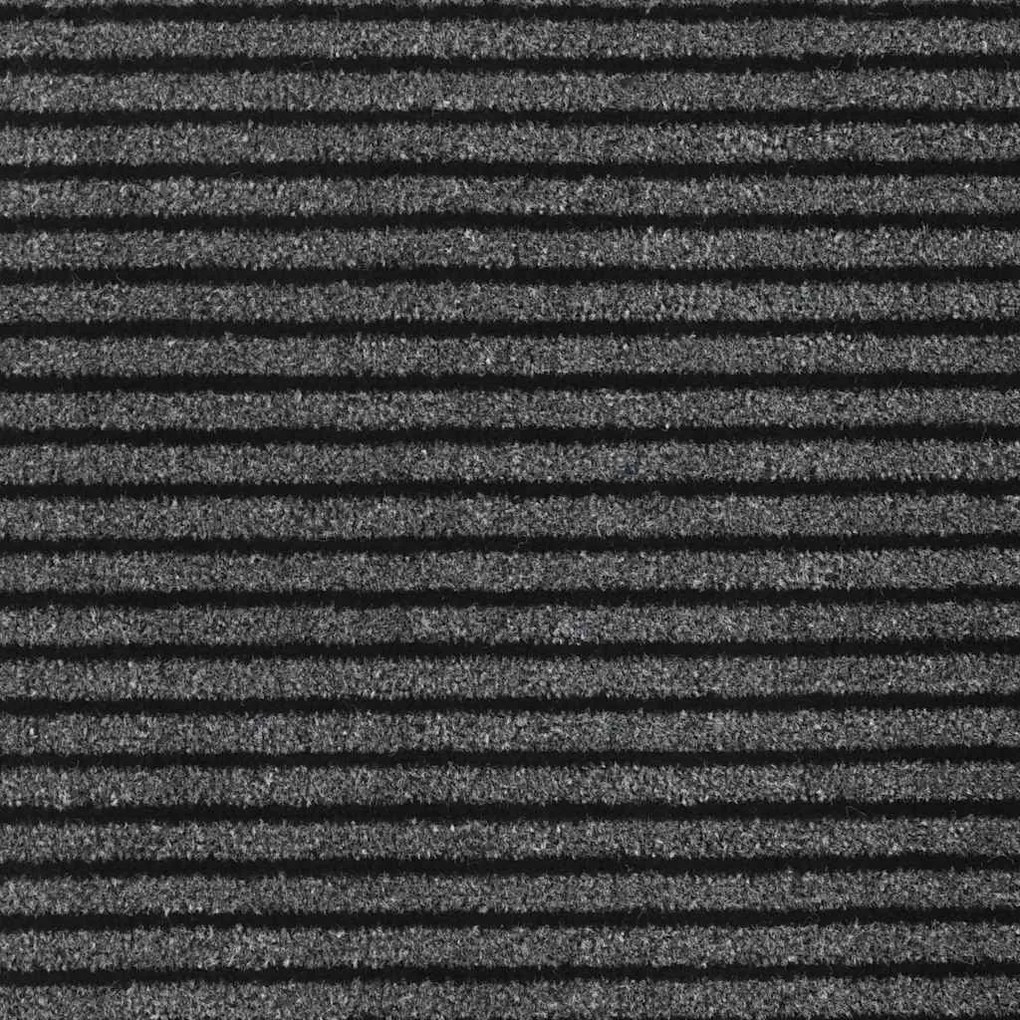 lábtörlő csíkos fekete és szürke 115x400 cm