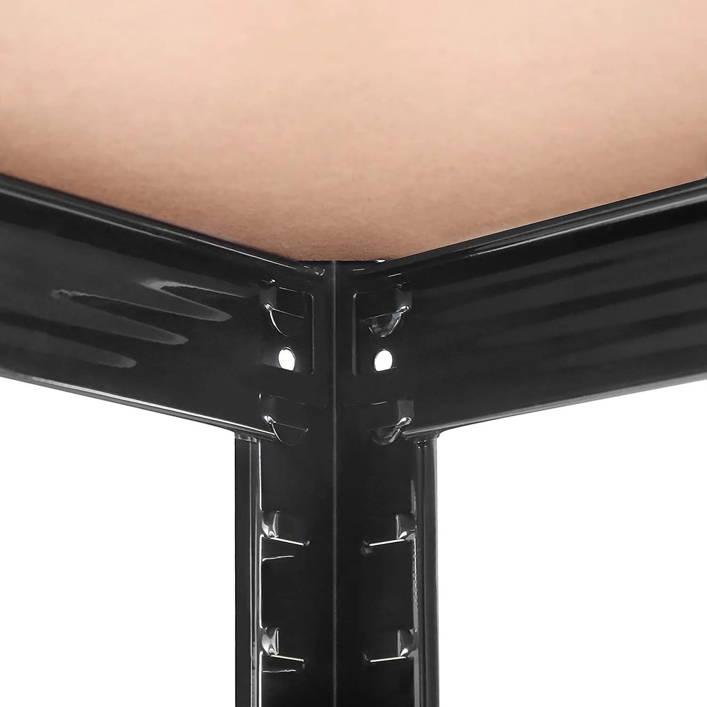 Polcos állvány, 175kg polconkénti teherbírással, fekete, barna 180x90x40cm