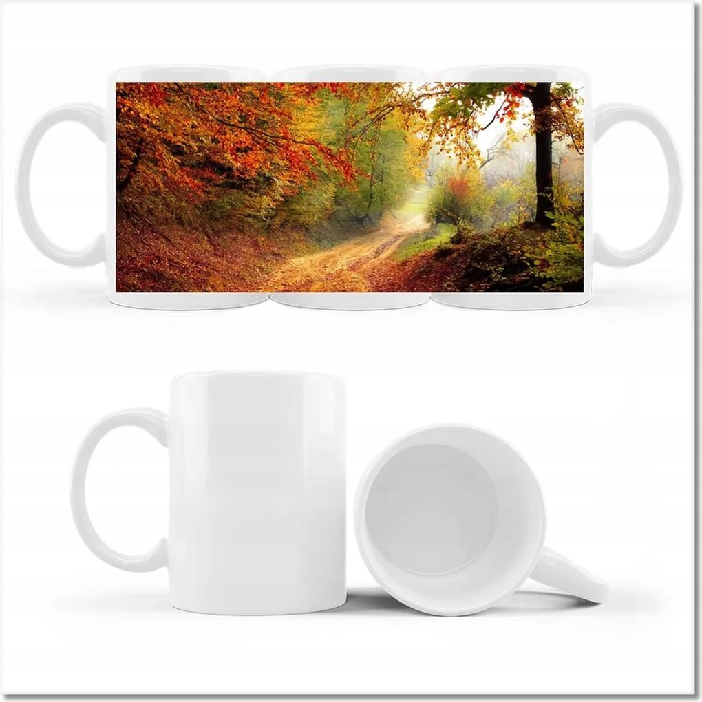 Fotó bögre Út az erdőben ősz