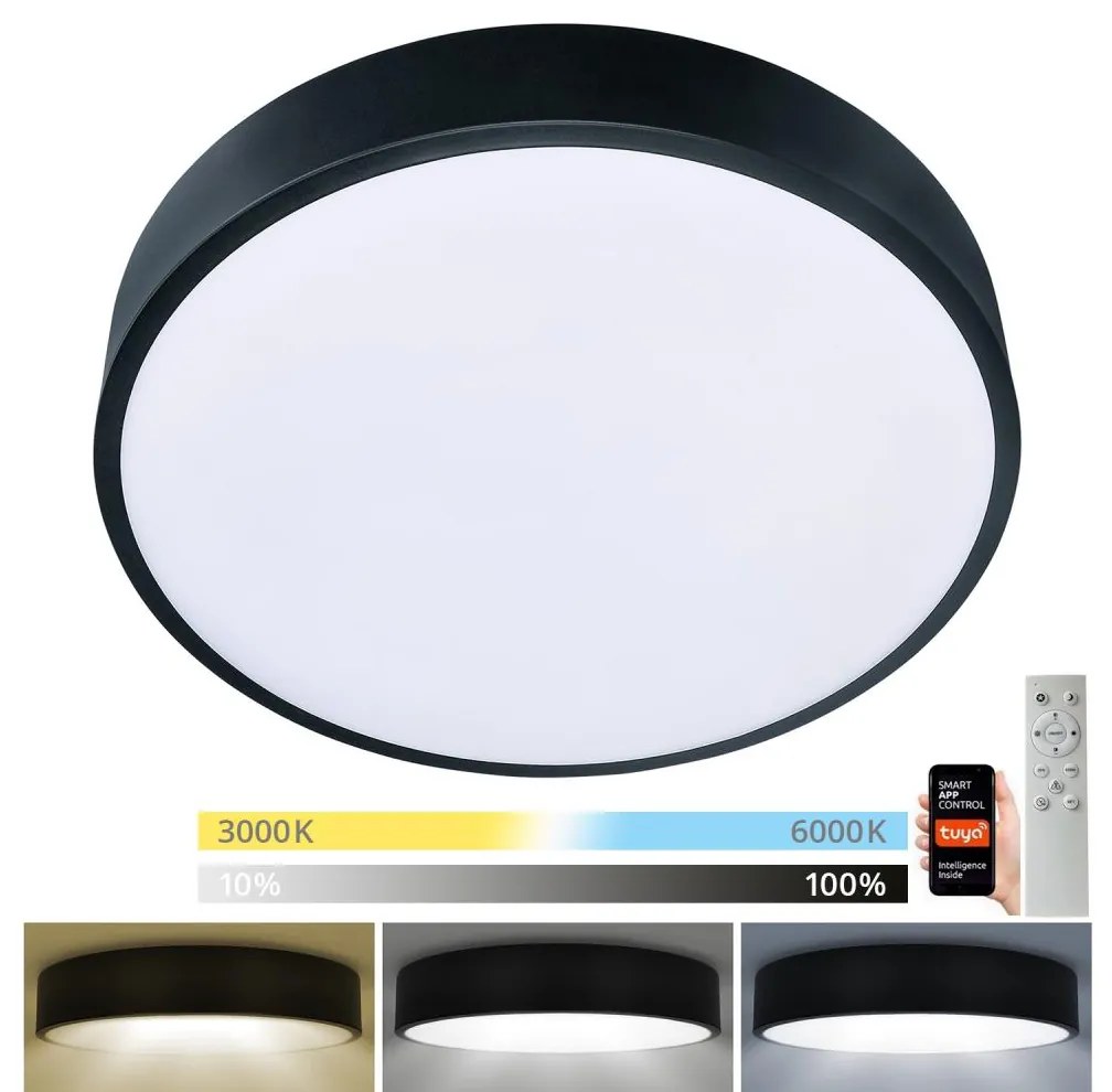 Brilagi Brilagi-LED Dimmelhető lámpa POOL SMART LED/48W/230V 40 cm Wi-Fi Tuya+távirányító fekete BG0671