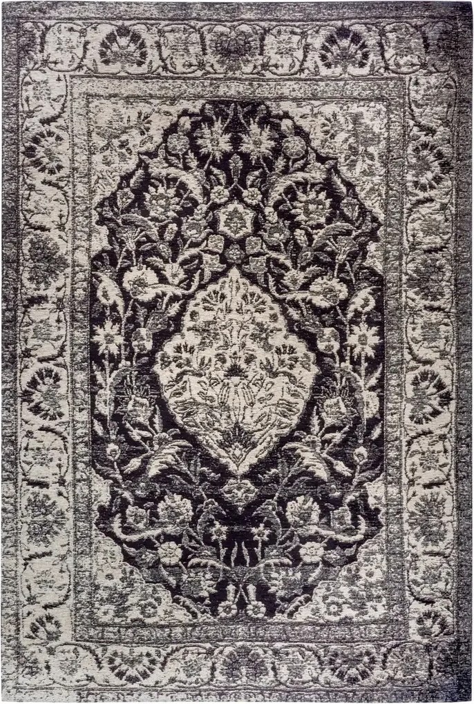 Nappali szőnyeg 120x180cm, lapos szövésű klasszikus fekete zsenília minta