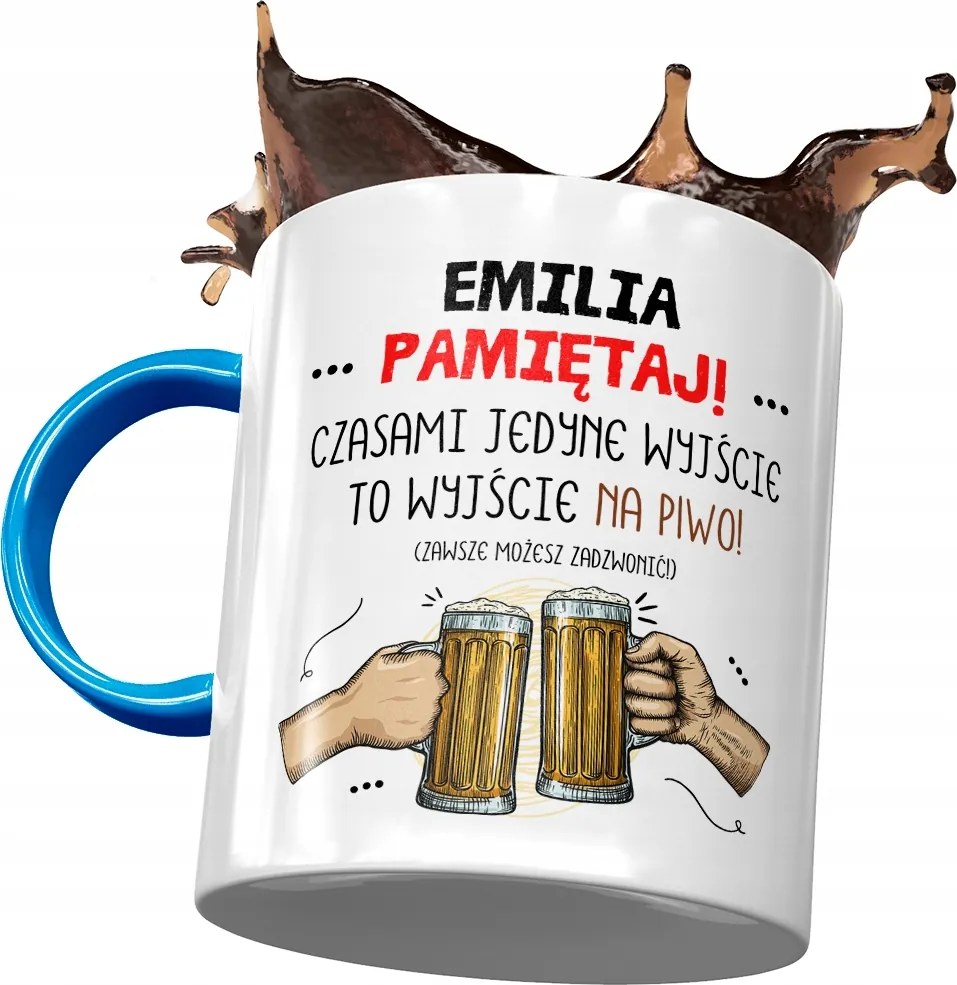 Kék Bögre Emilia Barátnő Feleség Ajándék Nyomtatott Fotóval