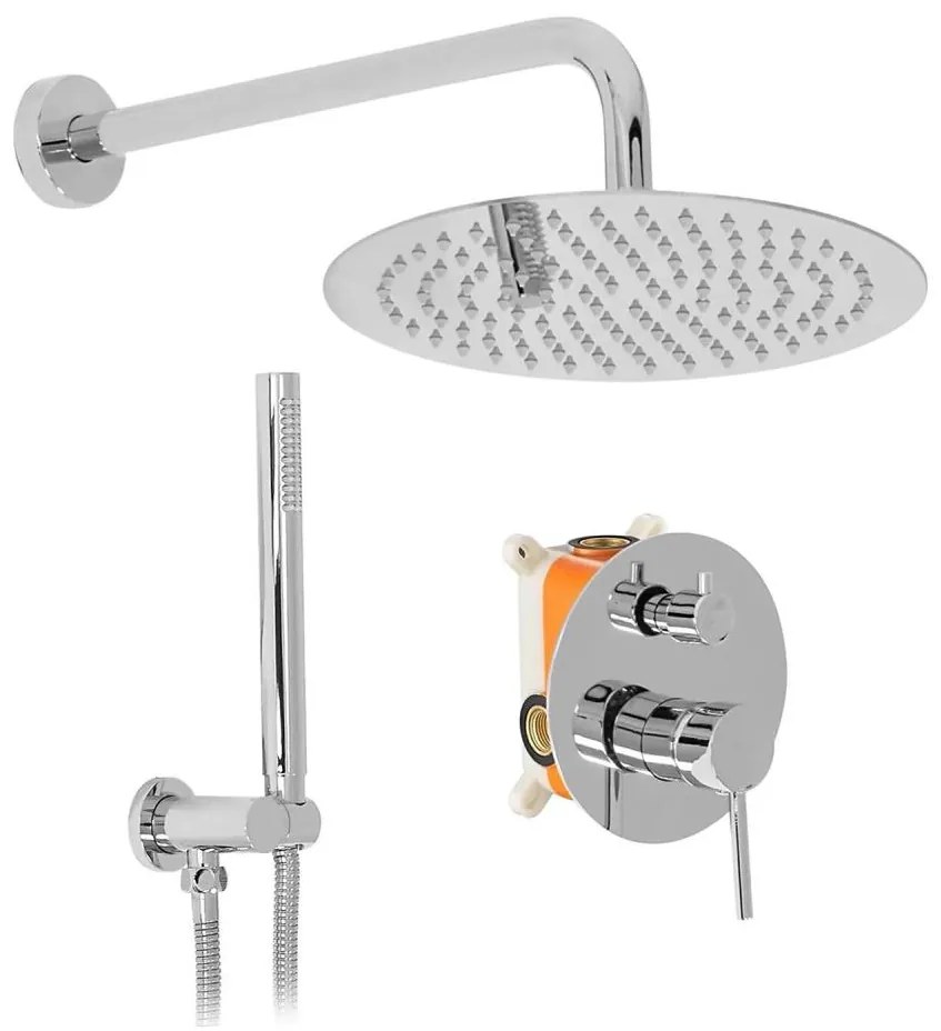 REA-P8007 - LUNGO zuhanyszett falba épített csapteleppel, fényes króm