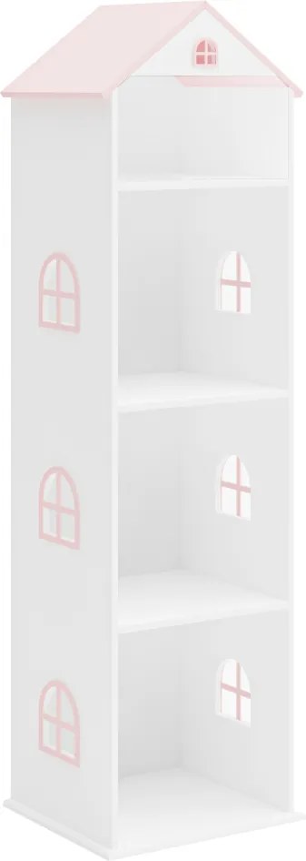 Gyerek könyvespolc, fehér/rózsaszín, MAISON TYP 2