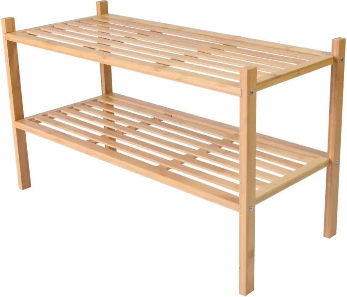 Bambusz cipőtartó 2 polcos 68 x 29 x 40 cm