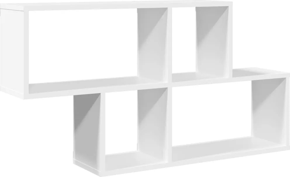 vidaXL fehér szerelt fa fali polc 100 x 20 x 53 cm
