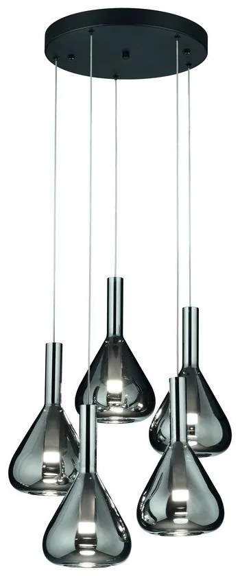 Fekete LED függőlámpa üveg búrával ø 55 cm Cipera – CINQUE