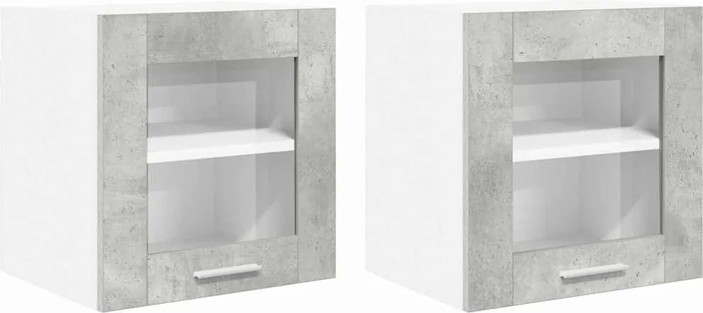 vidaXL Függő szekrény Riga 2 pcs Beton Szürke 40 x 31 x 40 cm Faanyag