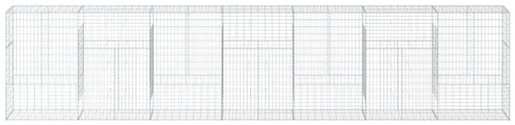 horganyzott vas gabion kosár fedéllel 700 x 50 x 150 cm