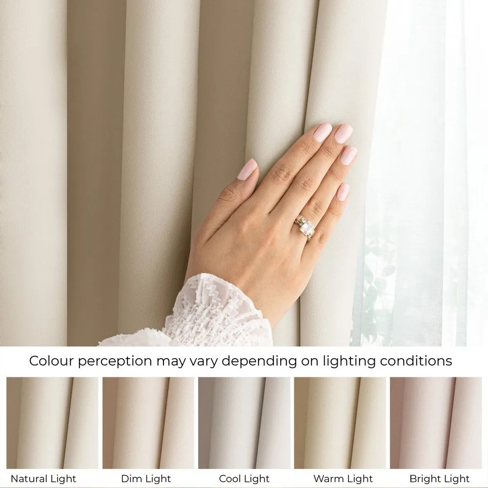 Krémszínű dimout (részleges sötétítő) függöny 140x250 cm Carli Tie – Restilo