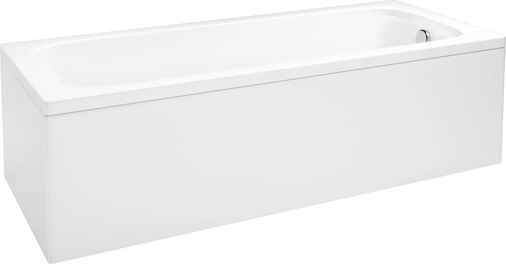 Nagy téglalap alakú kád falra szerelhető akril burkolattal, lábakkal 170x70