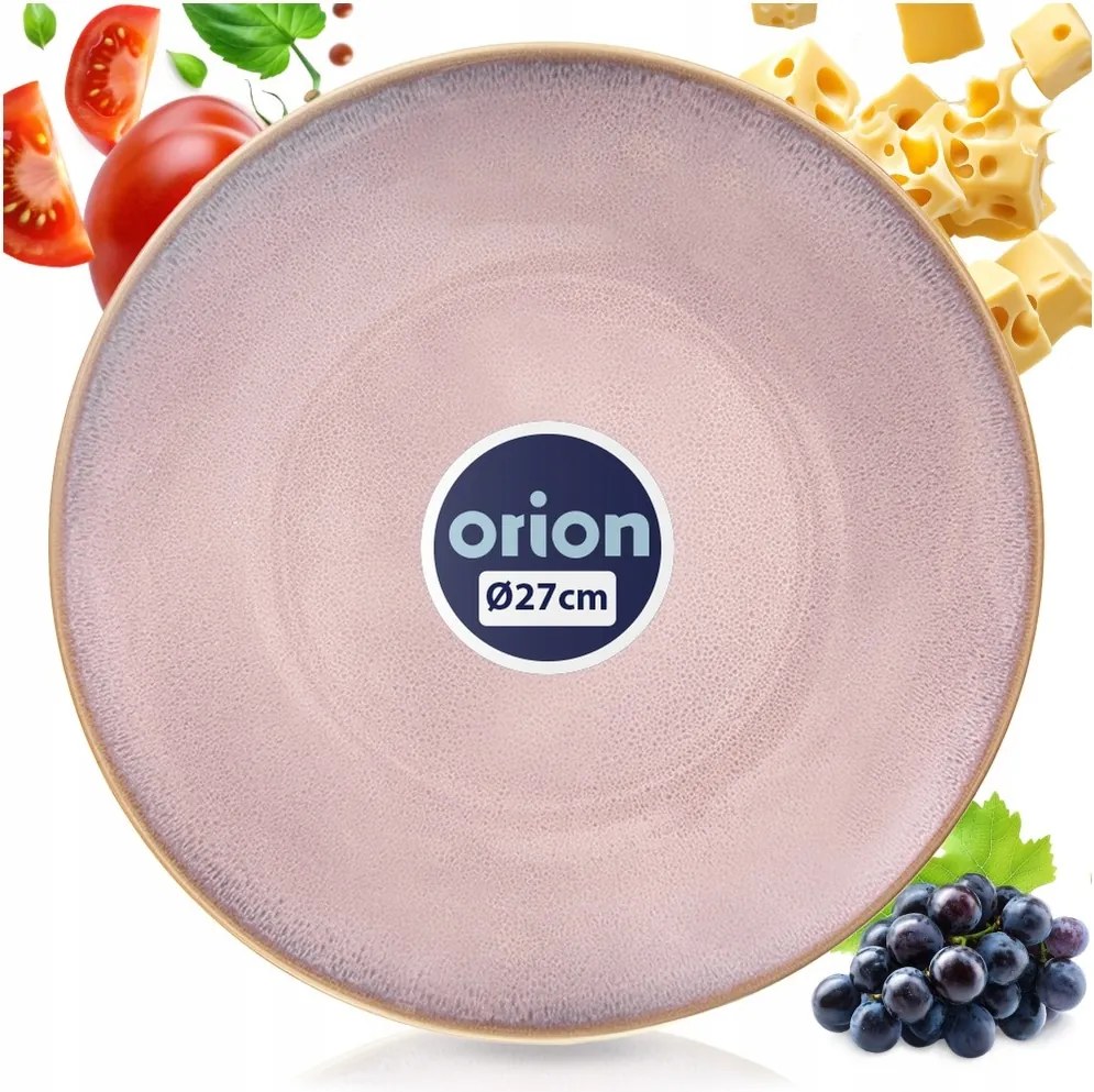 Ebédlő tányér nagy lapos kerámia Rózsaszín 27 cm