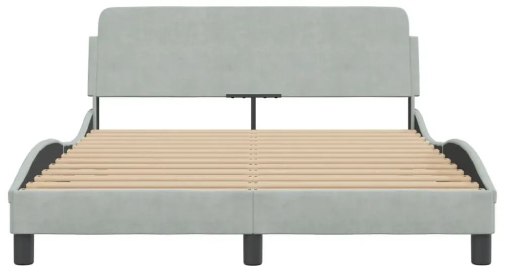 világosszürke bársony ágykeret Dover 140 x 190 cm