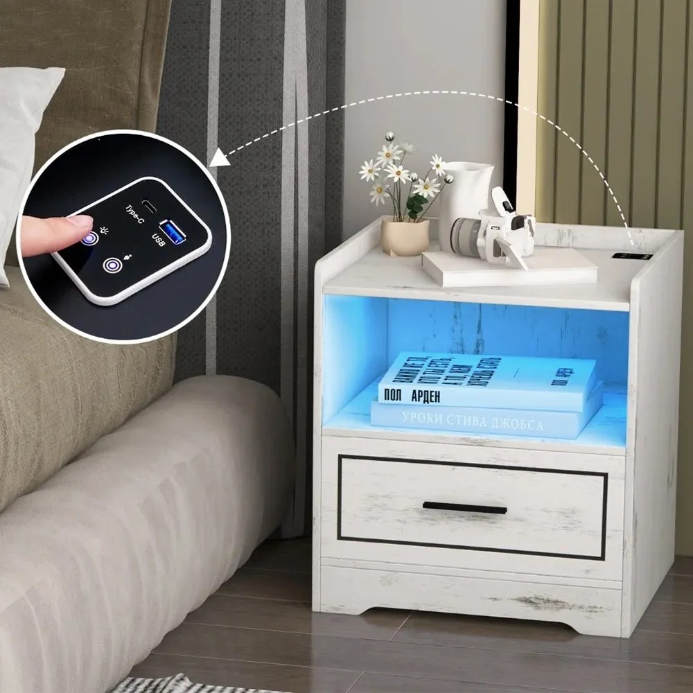 Vintage stílusú okos éjjeliszekrény