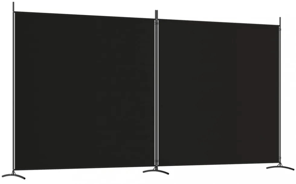 2 paneles fekete szövet térelválasztó 348 x 180 cm