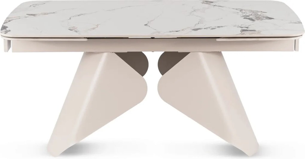 Stół Ceramiczny Rozkładany VERONA 160-240 cm Biały márvány/Kaszmir