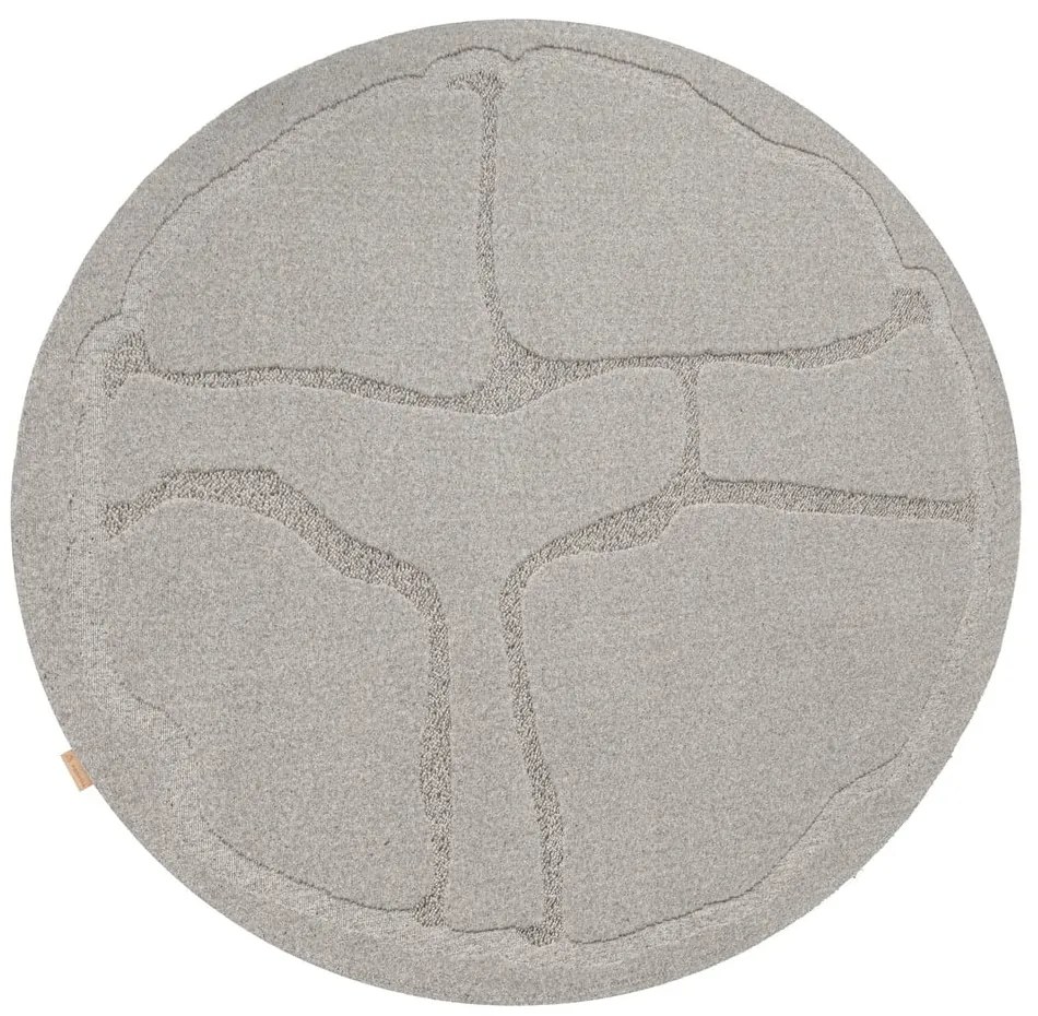 Szürke gyapjú kerek szőnyeg ø 200 cm Morphic Organica – Agnella