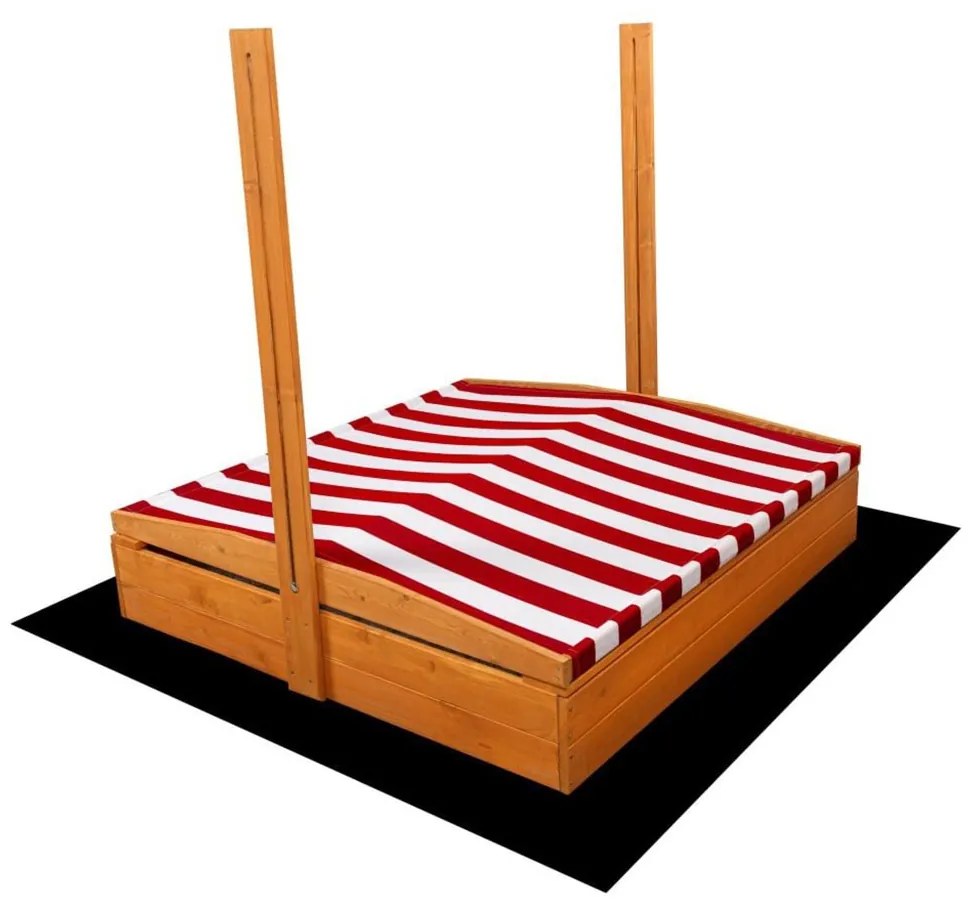 Tető a gyermek fa homokozóhoz Baby Mix 120x120 cm piros-fehér