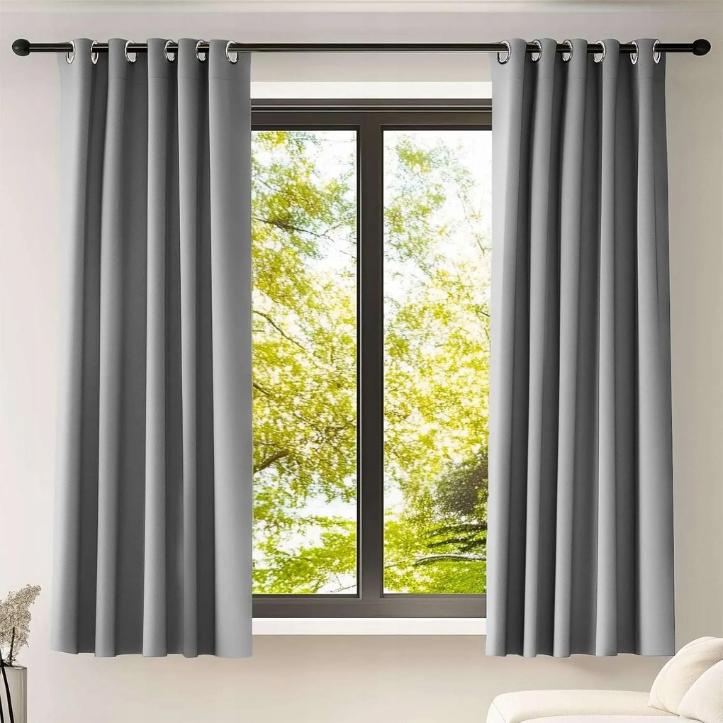 Sötétítő függöny thermo átvezetőkkel szürke 2db 140x160cm