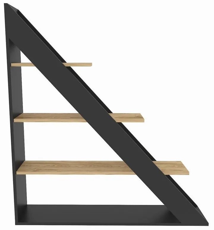könyvespolc Pisagor - Black, Oak