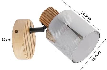Brilagi - Fali spotlámpa HYGGE 1xE14/15W/230V fa/füstszínű