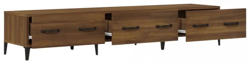 barna tölgyszínű szerelt fa TV-szekrény 150 x 34,5 x 30 cm