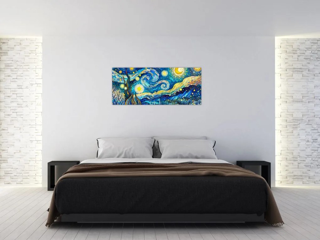 Kép – Csillagos éjszaka mozaikja (120x50 cm)