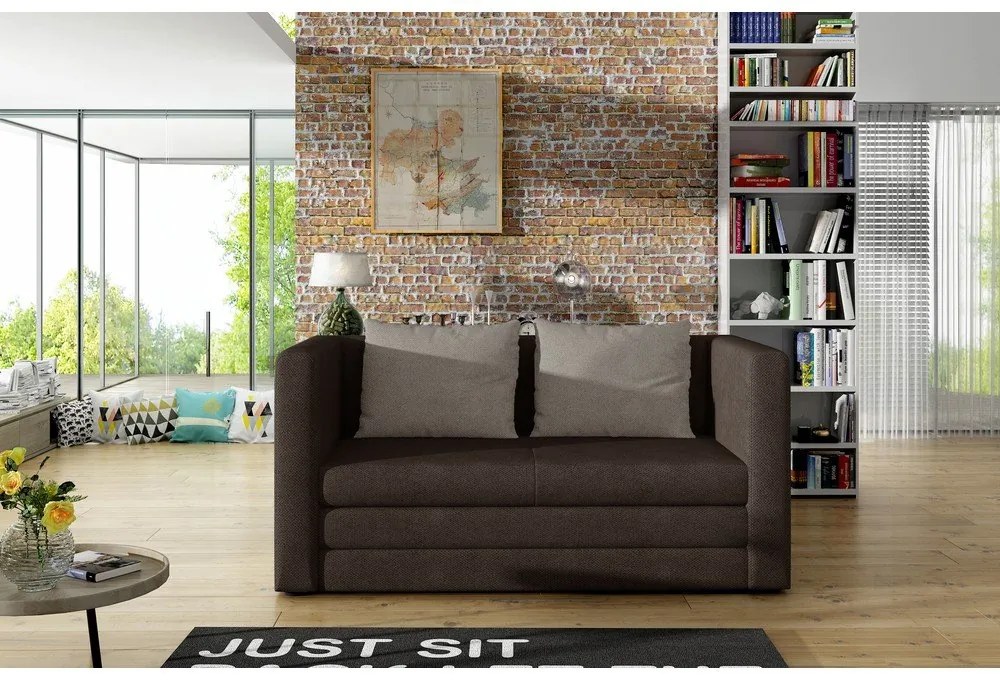 Barna zsenília kinyitható kanapé 132 cm Neva – ELTAP