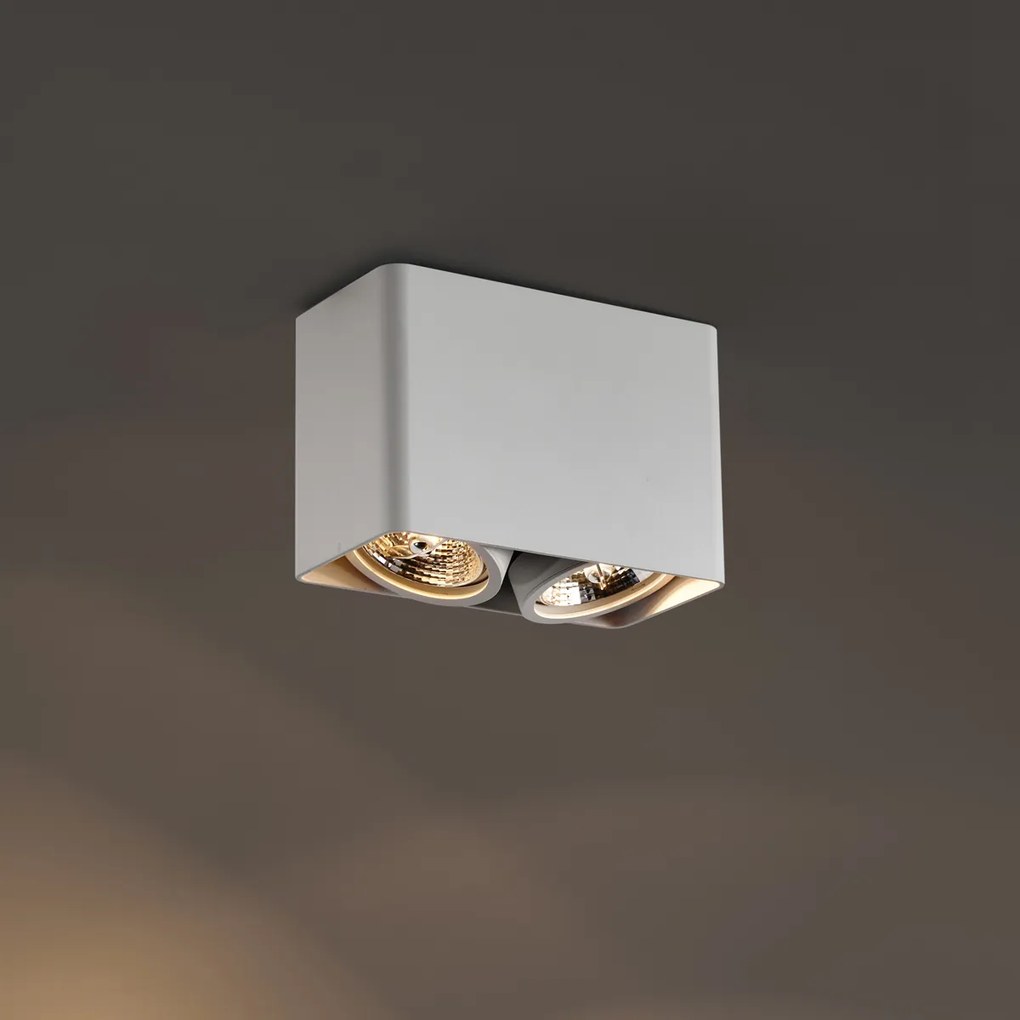 Design felületre szerelt spotlámpa fehér GU10 70mm 2-lámpás forgatható és dönthető - Vox