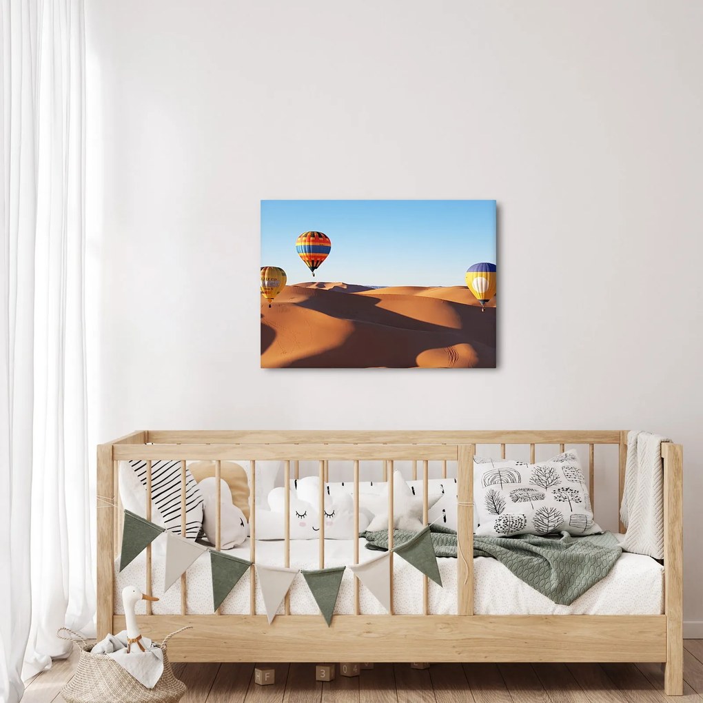 Kép - Repülő léggömbök a pusztában (70x50 cm)