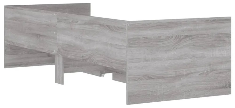 szürke sonoma tölgy színű műfa ágykeret fiókokkal 100 x 200 cm