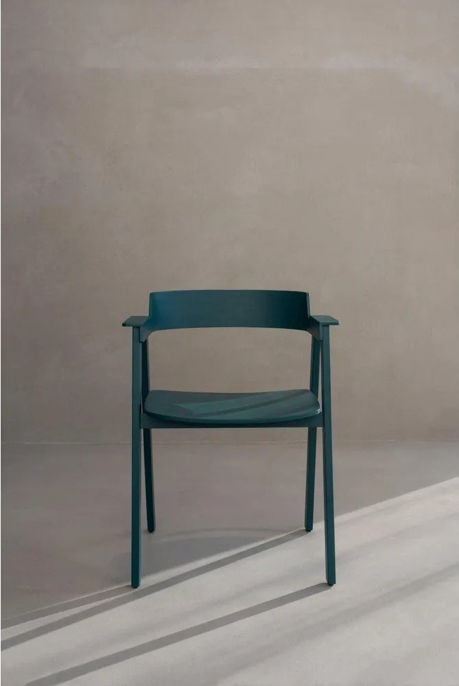 Petróleum színű tölgyfa karfás étkezőszék Flip – Gazzda