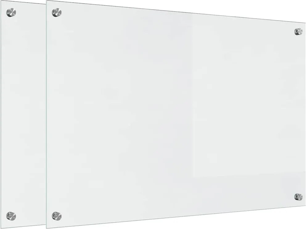 vidaXL Konyhai splashback 2 pcs Átlátszó 90 x 60 cm edzett üveg