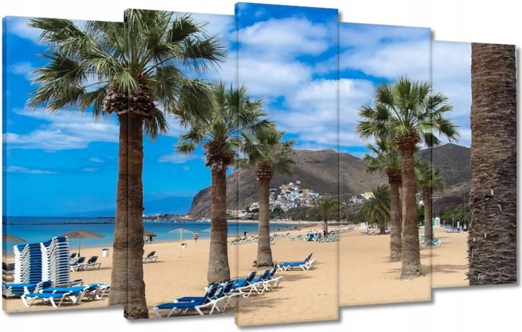 Vászonkép 100x60 Nagy pálmafák a tengerparton