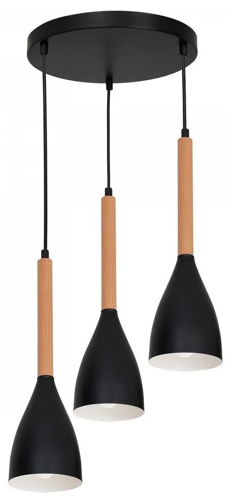 Csillár zsinóron MUZA 3xE27/60W/230V kerek