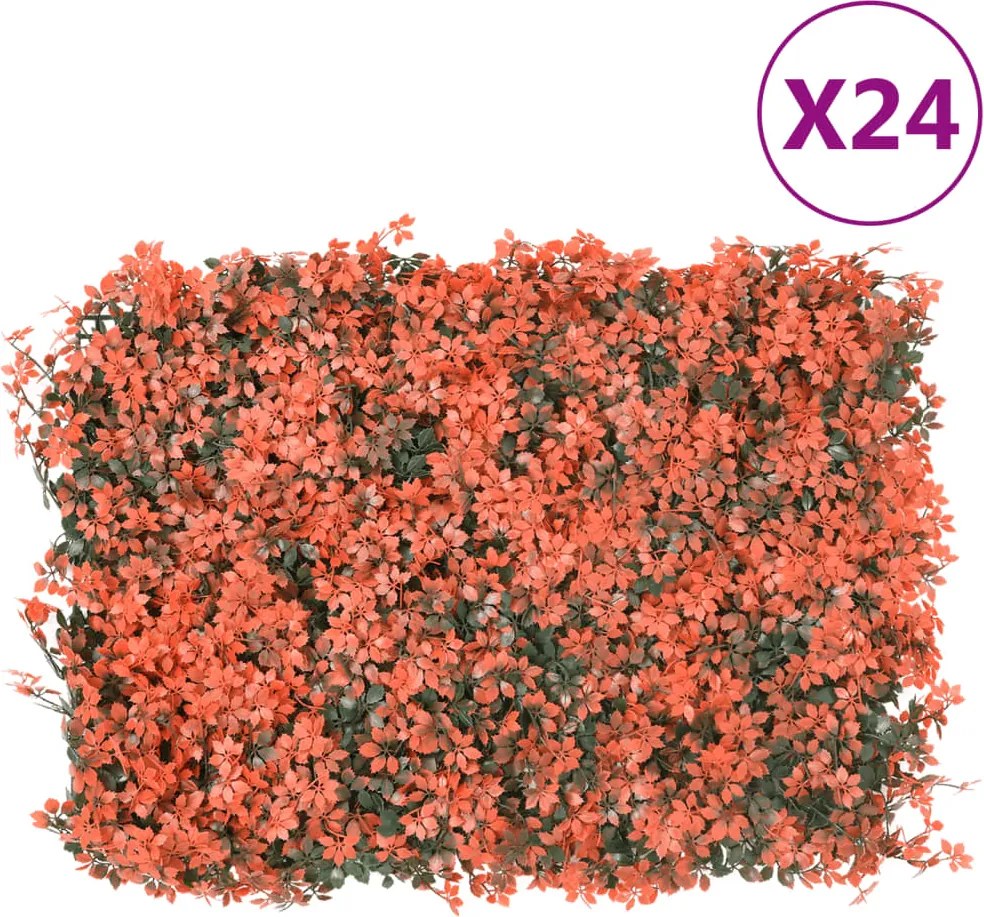 vidaXL 24 db világos piros műjuharlevél-kerítés 40 x 60 cm