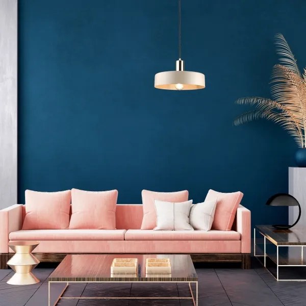 LATTE lógcsillár 1xE27/60W/230V bézs/fekete/fényes króm