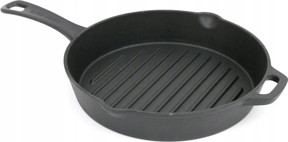 Steak Serpenyő Öntöttvas Grill 26cm Kerek 25 Hús