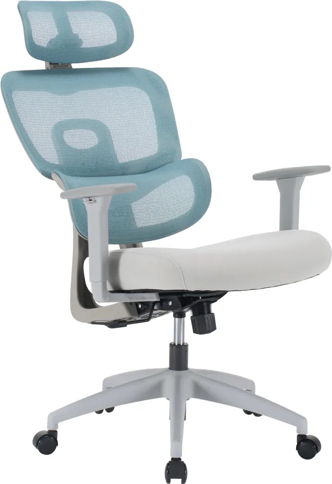 Irodai szék, neomint/világosszürke/szürke, teherbírás 150 kg, ERMEN