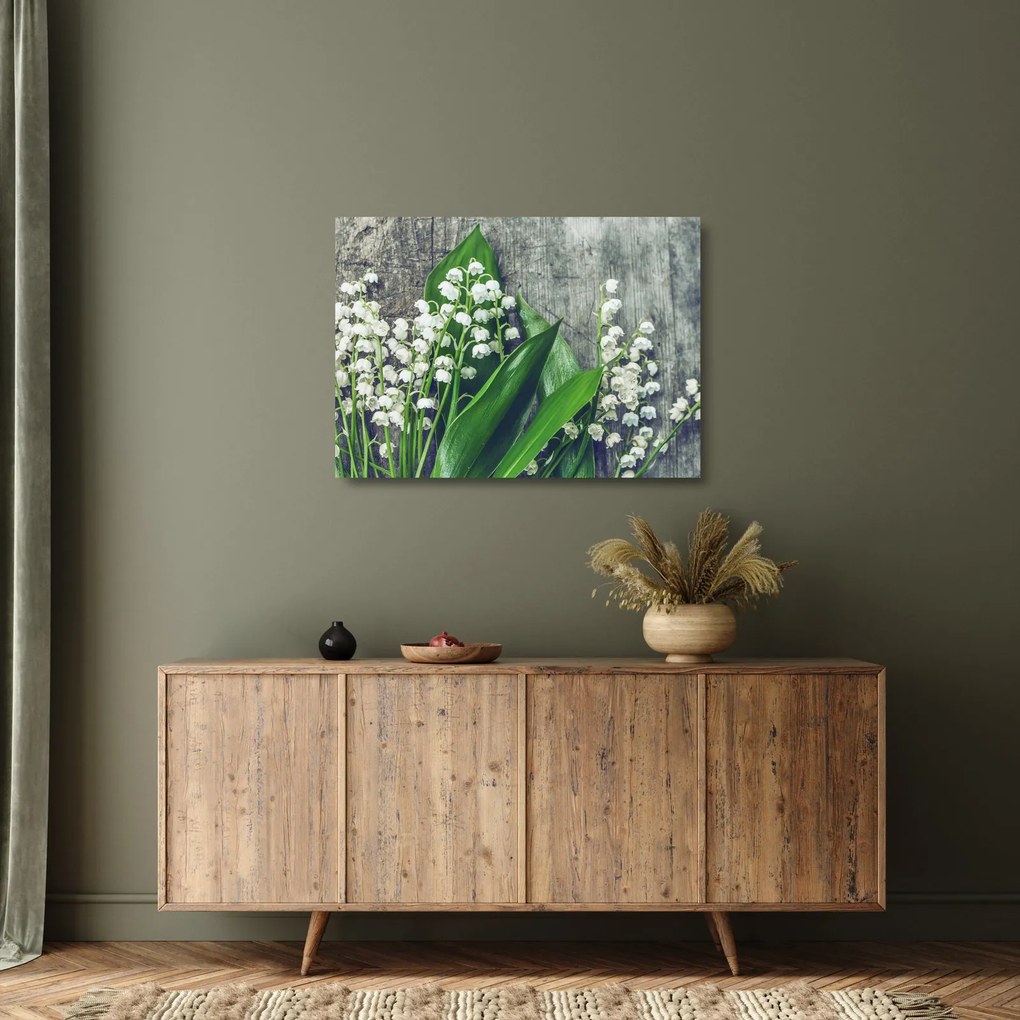 A gyöngyvirág képe (üvegen) (70x50 cm)