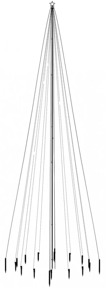 karácsonyfa cövekkel 1134 színes LED-del 800 cm