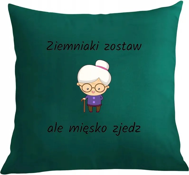 Párna párnahuzat Klasszikus Nagymama Krumpli hagyd, de a húst edd meg