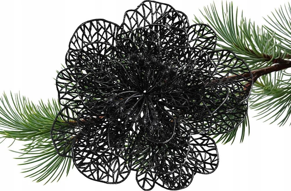 Karácsonyfadíszek fekete Virág karácsonyfadíszek Karácsonyra