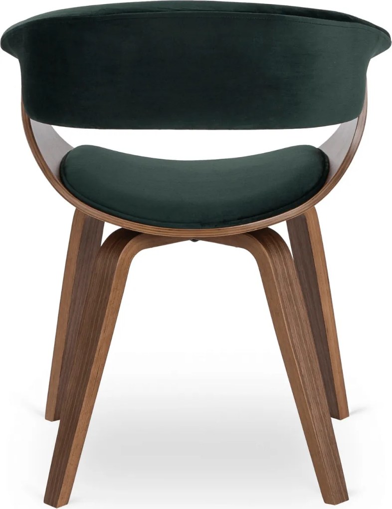 GARY szék, velúr, zöld/dió