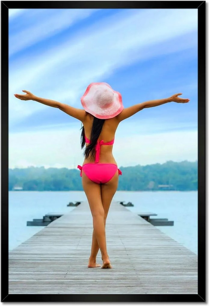 Poszterek keretben 40x60 Hölgy a mólón